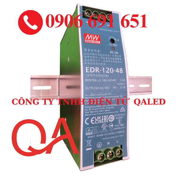 Nguồn Meanwell EDR-120-48 - LED QALED - Công Ty Trách Nhiệm Hữu Hạn Điện Tử QALED